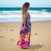Plus Size Tie Dye Maxi Dress: Cotton Boho Caftan - Euphoria - Image 6