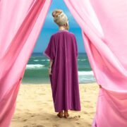 Plus Size Velvet Kimono Duster: Boho Lace Robe, Handmade Jacket - Misty - Image 7