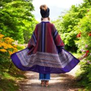 Plus Size Handwoven Gheri Cotton Kimono Duster: Boho Winter Coat - Ivara - Image 7