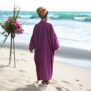 Silky Velvet Kimono Robe – Dusky Rose Boho Duster Jacket | Mai by ZinniaPearl - Image 7