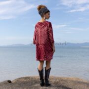 Garnet Galaxy Sunburst Tie Dye Tunic | Plus Size Boho Mini Dress - Image 3