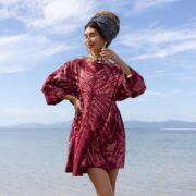 Garnet Galaxy Sunburst Tie Dye Tunic | Plus Size Boho Mini Dress - Image 4