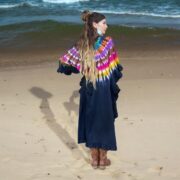 Handmade Tie-Dye Cotton Tunic: Boho Rainbow Kaftan Dress - Cleo - Image 7