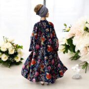 Plus Size Velvet Kimono Robe: Starlit Petals Boho Duster - Harper Jade - Image 7