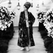 Plus Size Velvet Kimono Robe: Starlit Petals Boho Duster - Harper Jade - Image 9