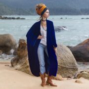 Silky Royal Sapphire Velvet Kimono Duster – Boho Bridal Wrap | Mai by ZinniaPearl