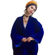 Silky Royal Sapphire Velvet Kimono Duster – Boho Bridal Wrap | Mai by ZinniaPearl - Image 10