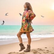 Tie-Dye Boho Tunic Dress: Plus Size Cotton Caftan - Galaxy - Image 6