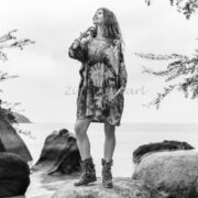 Tie-Dye Boho Tunic Dress: Plus Size Cotton Caftan - Galaxy - Image 9