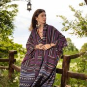 Plus Size Handwoven Boho Kimono Robe: Sable Wine Cotton Duster - Imperial - Image 8
