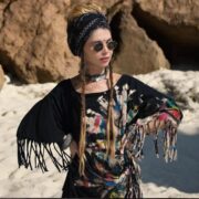 Handmade Tie-Dye Fringe Poncho: Boho Festival Cover-Up - Arlo - Image 4