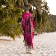 Handmade Tie-Dye Fringe Tunic Dress: Plus Size Boho Kaftan - Arlo - Image 3