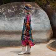 Plus Size Tie-Dye Midi Dress: Black Heart Boho Festival Outfit - Cleo - Image 2