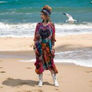 Plus Size Tie-Dye Midi Dress: Black Heart Boho Festival Outfit - Cleo - Image 5