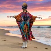 Plus Size Tie-Dye Midi Dress: Black Heart Boho Festival Outfit - Cleo - Image 7