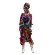 Plus Size Tie-Dye Midi Dress: Black Heart Boho Festival Outfit - Cleo - Image 9