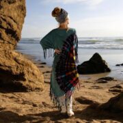 Tie-Dye Fringe Tunic Dress: Boho Festival Kaftan, Plus Size Cover-Up - Arlo - Image 3