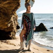Tie-Dye Fringe Tunic Dress: Boho Festival Kaftan, Plus Size - Arlo - Image 9