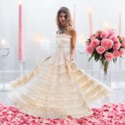 Handmade Raw Cotton Boho Wedding Dress: Strapless Ruffle Maxi - Savana - Image 9