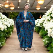 Indigo Oasis Velvet Kimono Duster: Plus Size Boho Coat - Harper Jade - Image 5