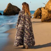 Plus Size Velvet Kimono Robe – Dusky Aviary Petal Boho Duster with Pockets, Floral Fall Jacket for Holiday Parties | Harper Jade by ZP - Image 3