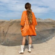 Handmade Tie-Dye Tunic Dress: Plus Size Cotton Boho Kaftan - Galaxy - Image 3