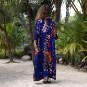 Plus Size Tie Dye Maxi Dress: Indigo Nebula Boho Caftan - Euphora - Image 3