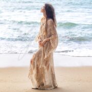 Plus Size Crochet Kimono Duster: Boho Fringe Cotton Cover-Up - Darlington - Image 2