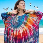Plus Size Tie Dye Maxi Dress: Cotton Boho Caftan - Euphoria - Image 8