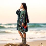 Plus Size Boho Tie-Dye Shirt | Galaxy Jade Festival Tunic Tee 1X–3X - Image 6