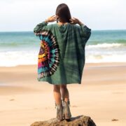 Plus Size Boho Tie-Dye Shirt | Galaxy Jade Festival Tunic Tee 1X–3X - Image 7