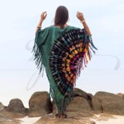 Tie-Dye Fringe Tunic Dress: Boho Plus Size Kaftan - Arlo - Image 3