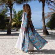 Silky Kimono Robe: Vintage Boho Chic Polysilk Duster - Plus Size - Cara - Image 2