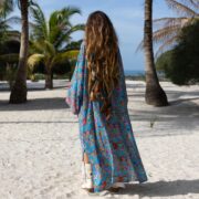 Silky Kimono Robe: Vintage Boho Chic Polysilk Duster - Plus Size - Cara - Image 3