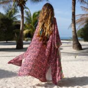 Silky Blend Kimono: Vintage Boho Chic Duster Robe - Helene - Image 3