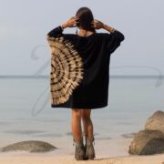 Plus Size Tie Dye Tunic Dress – Handmade Boho Festival Cotton Kaftan Top 1X-3X Galaxy - Image 3