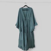 Plus Size Rust Kimono Duster: Hemp Cotton Boho Robe - Kara - Image 8