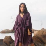 Plus Size Boho Cotton Tunic: Crinkle Gauze Kaftan Dress with Pockets - Bellina - Image 5