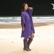 Plus Size Boho Cotton Tunic Dress: Crinkle Kaftan with Pockets - Bellina - Image 7