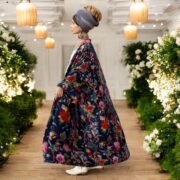 Plus Size Velvet Kimono Robe: Starlit Petals Boho Duster - Harper Jade - Image 6