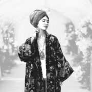 Plus Size Velvet Kimono Robe: Starlit Petals Boho Duster - Harper Jade - Image 10