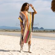 Handmade Crochet Patchwork Kaftan: Embroidered Boho Tunic Dress - Alina - Image 2