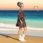 Handmade Tie-Dye Tunic Dress: Plus Size Boho Caftan - Galaxy - Image 2