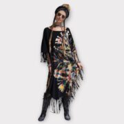 Handmade Tie-Dye Fringe Poncho: Boho Festival Cover-Up - Arlo - Image 9