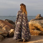 Plus Size Velvet Kimono Robe – Dusky Aviary Petal Boho Duster with Pockets, Floral Fall Jacket for Holiday Parties | Harper Jade by ZP - Image 8