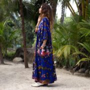 Plus Size Tie Dye Maxi Dress: Indigo Nebula Boho Caftan - Euphora - Image 2