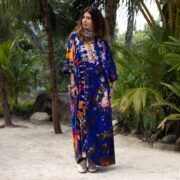 Plus Size Tie Dye Maxi Dress: Indigo Nebula Boho Caftan - Euphora