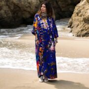 Plus Size Tie Dye Maxi Dress: Indigo Nebula Boho Caftan - Euphora - Image 5