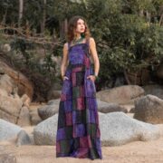 Plus Size Boho Maxi Dress: Handmade Patchwork Cotton Sundress - Binsa