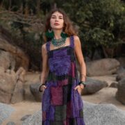 Plus Size Boho Maxi Dress: Handmade Patchwork Cotton Sundress - Binsa - Image 4